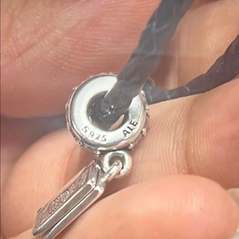 Pandora Blue Leather Bracelet with Silver Charm - Picture 9 of 13